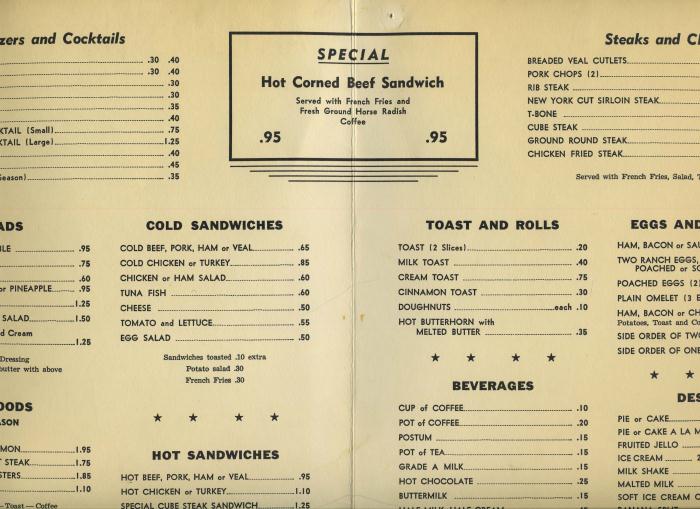 antlers hotel menu ellensburg washington rodeo 1960"s