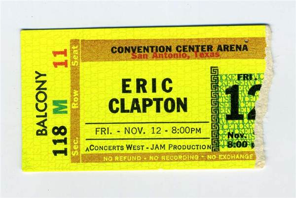 Center clapton eric honda ticket #5