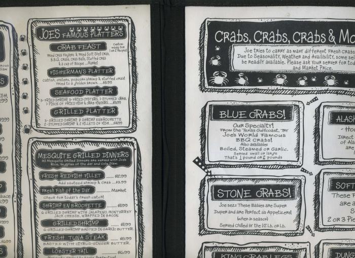 Joes Crab Shack. Joe#39;s Crab Shack Menu 1997 Rug