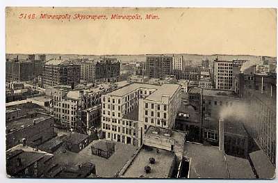 Minneapolis Advertising on Minneapolis Minnesota Skyscrapers 1920 S  Postcard   Ad   868413