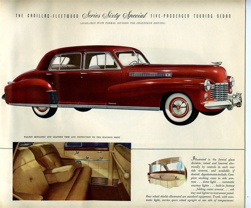 Cadillac and Cadillac Fleetwood for 1941 Sales Booklet