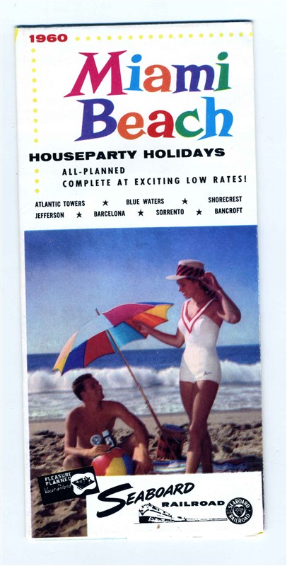 Seaboard Railroad Miami Beach Florida Houseparty Holidays Brochure 1960