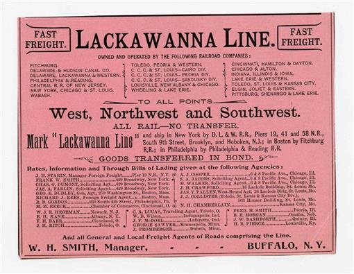 Original 1890's Lackawanna Line Ad West Northwest and Southwest