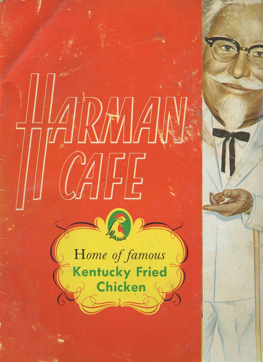 Harman Cafe Colonel Sanders Menu Salt Lake City Kentucky Fried Chicken