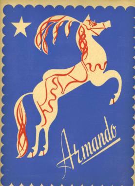 armando menu new york city 1940 s horse wood block