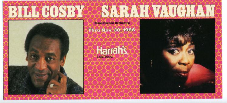 bill cosby sara vaughn harrah s lake tahoe postcard