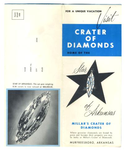 crater of diamonds brochure murfreesboro ar 1950 s