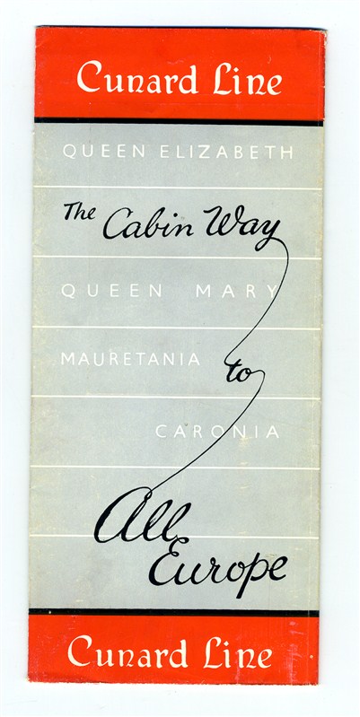 Cunard Lines The Cabin Class Way to All Europe Brochure Mauretania