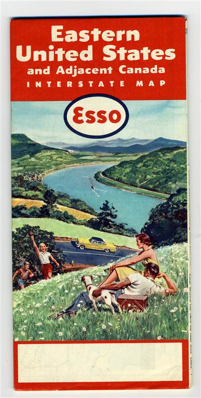 Esso Eastern United States and Adjacent Canada Interstate Map 1957