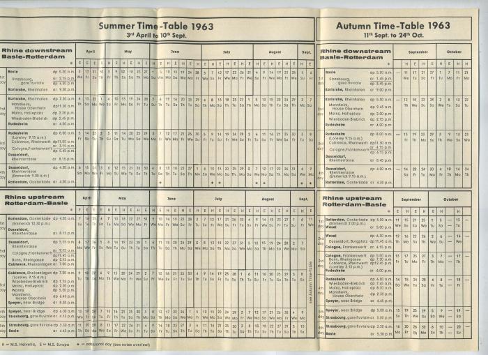ms europa ms helvetia rhine passenger brochures 1963