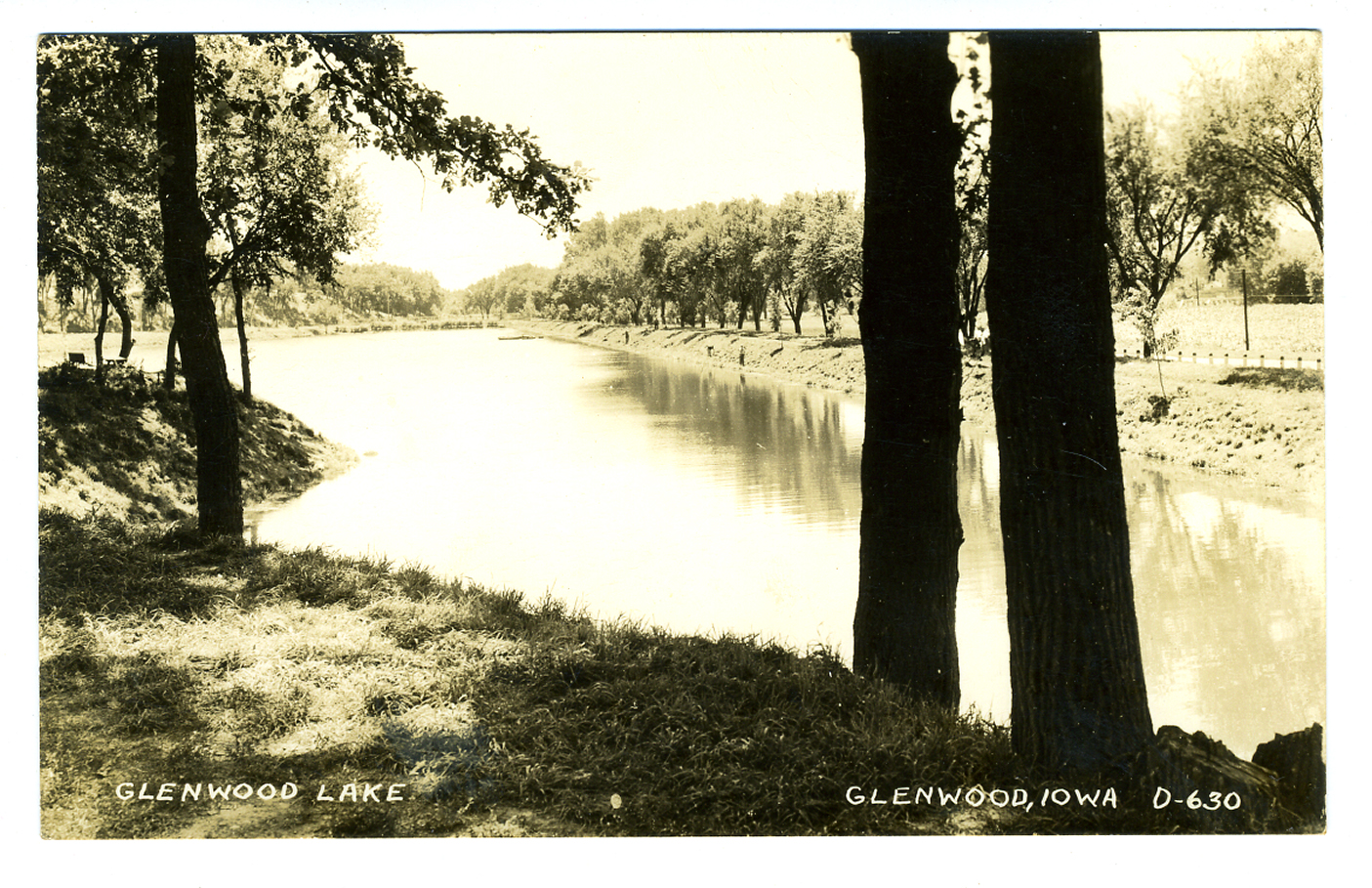 Glenwood Lake Real Photo Postcard Glenwood Iowa