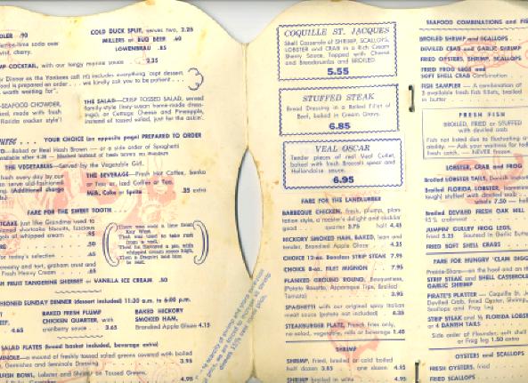 Markos Heritage Inn Restaurant Fan Menu Port Orange FL