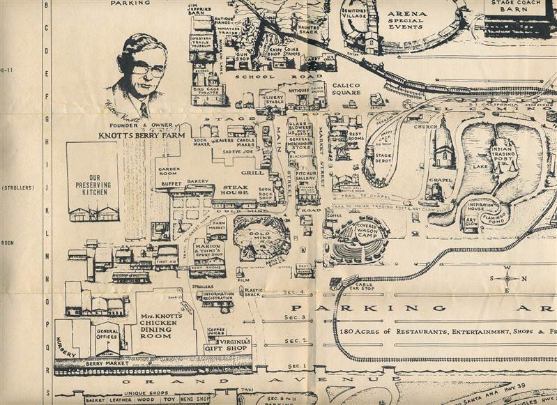 Knotts Berry Farm Ghost Town Map and Cable Car Ticket 1960S