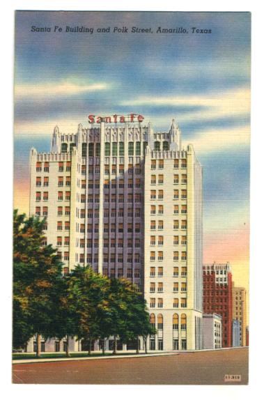 Santa FE Building Polk Street Postcard Amarillo Texas