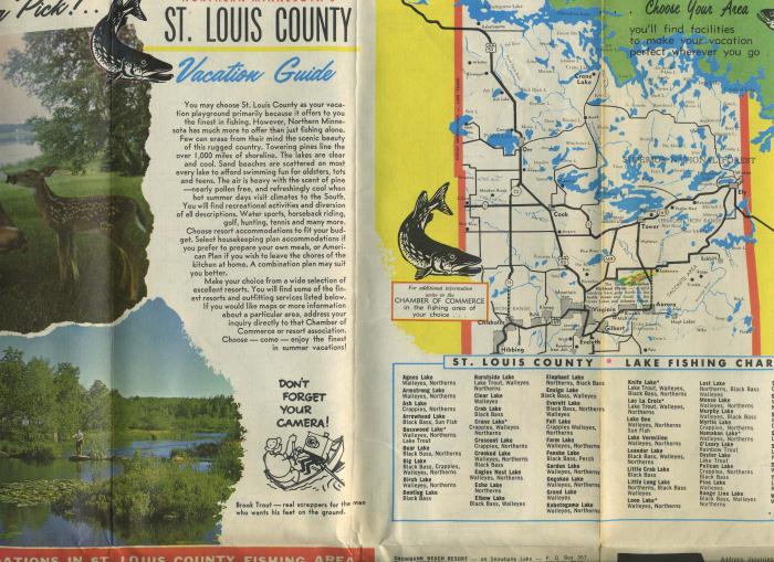 St Louis County Minnesota Fishermans Map Lake Guide