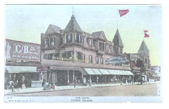 surf ave coney island ny postcard albemarle hotel