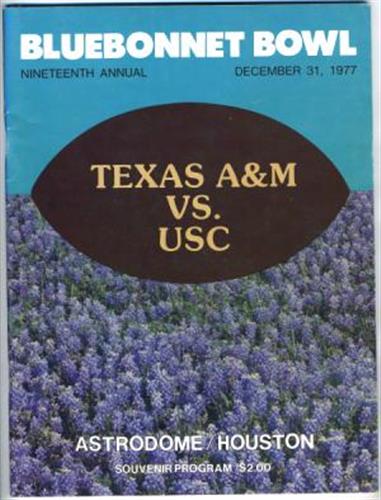 1977 bluebonnet bowl texas a m v usc