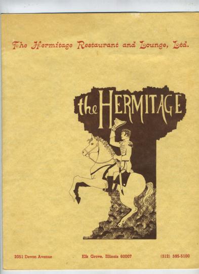 the hermitage menu elk grove illinois 1960 s